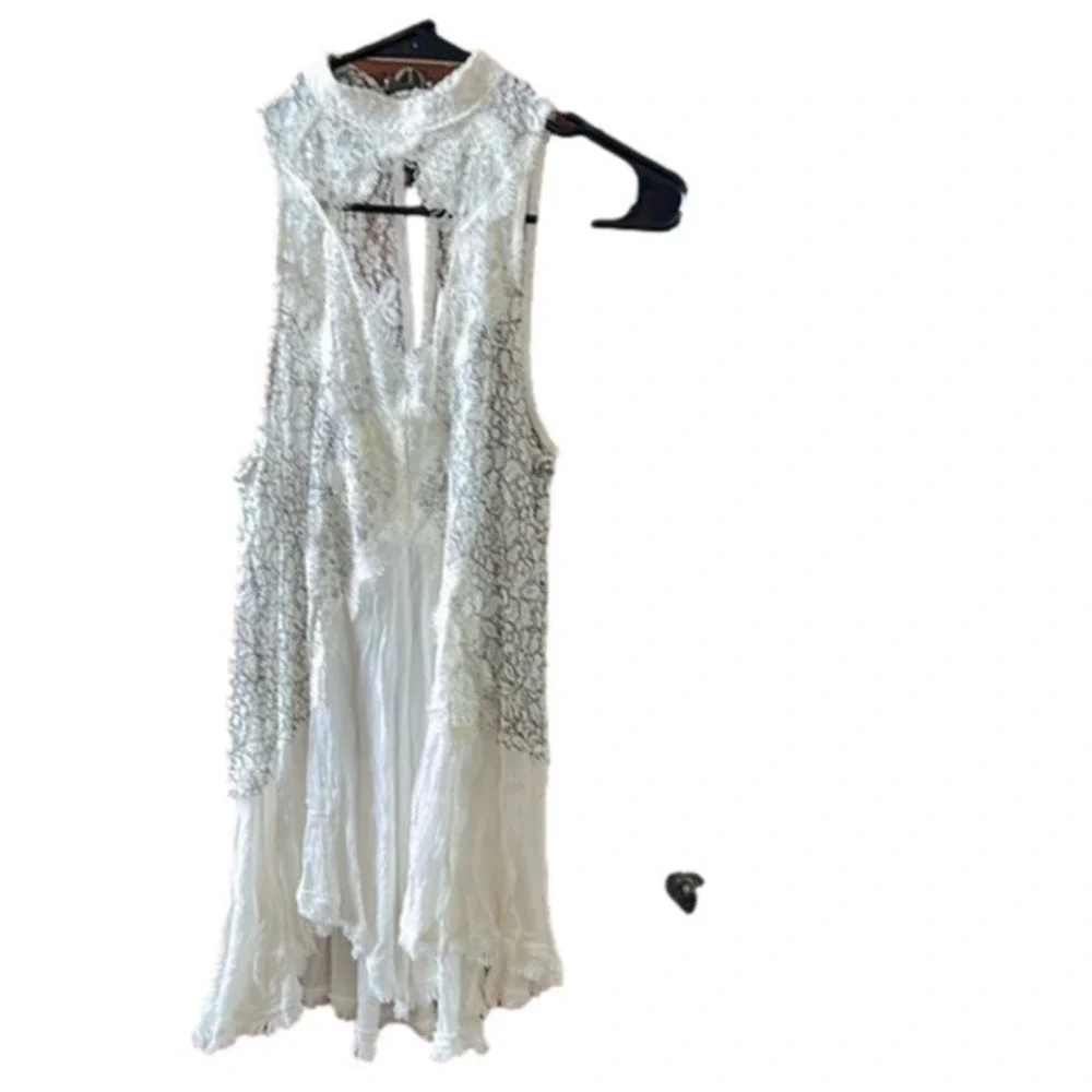 Free People Cream And Black Lace Dress Size XS EUC